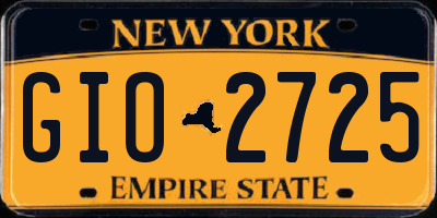 NY license plate GIO2725