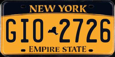 NY license plate GIO2726