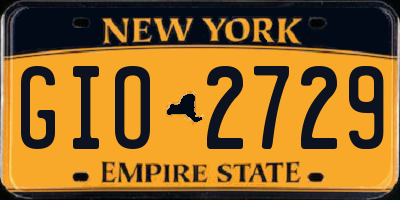 NY license plate GIO2729