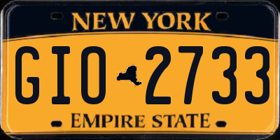 NY license plate GIO2733