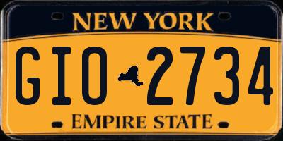 NY license plate GIO2734