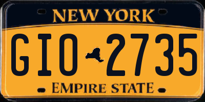 NY license plate GIO2735