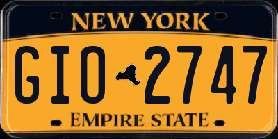 NY license plate GIO2747