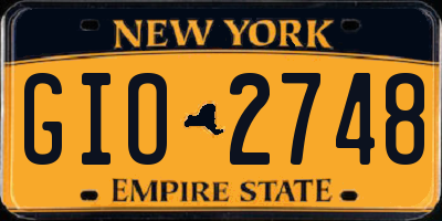 NY license plate GIO2748