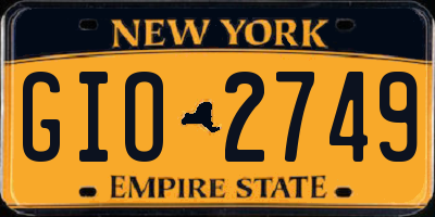 NY license plate GIO2749