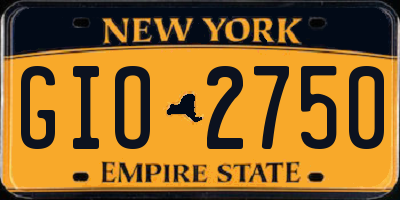 NY license plate GIO2750