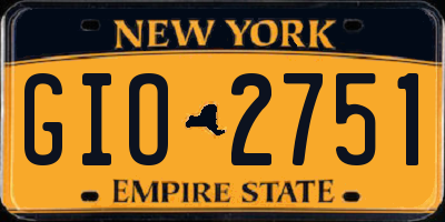 NY license plate GIO2751