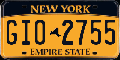 NY license plate GIO2755