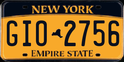 NY license plate GIO2756