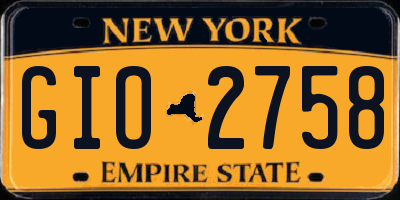 NY license plate GIO2758