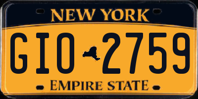 NY license plate GIO2759