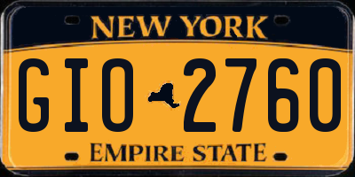 NY license plate GIO2760