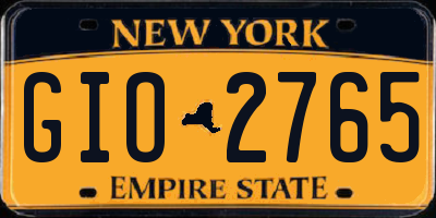 NY license plate GIO2765