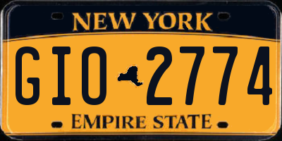 NY license plate GIO2774