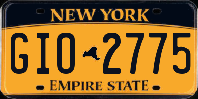 NY license plate GIO2775
