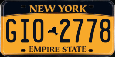 NY license plate GIO2778