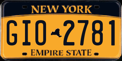 NY license plate GIO2781