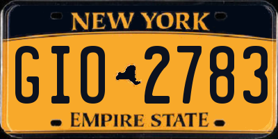 NY license plate GIO2783