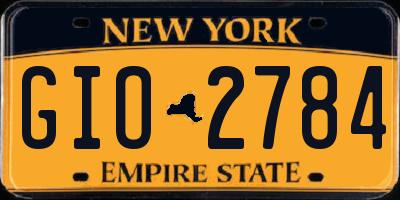 NY license plate GIO2784