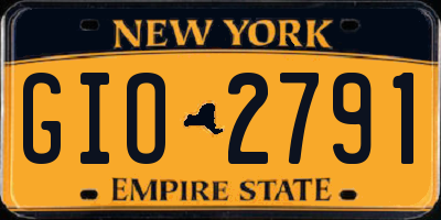 NY license plate GIO2791