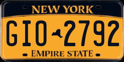 NY license plate GIO2792