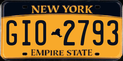 NY license plate GIO2793