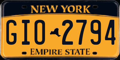 NY license plate GIO2794