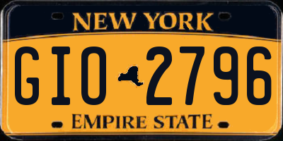NY license plate GIO2796