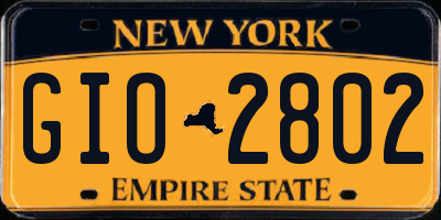 NY license plate GIO2802