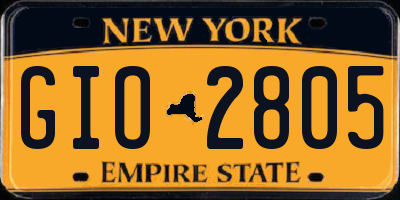 NY license plate GIO2805