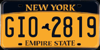NY license plate GIO2819
