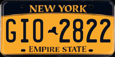 NY license plate GIO2822