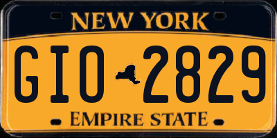 NY license plate GIO2829