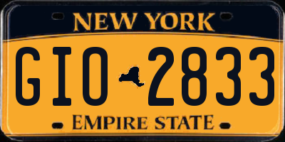 NY license plate GIO2833