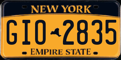 NY license plate GIO2835