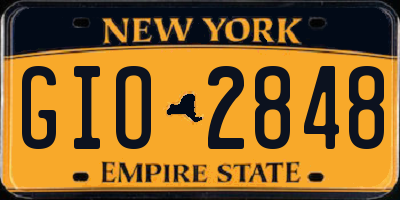 NY license plate GIO2848