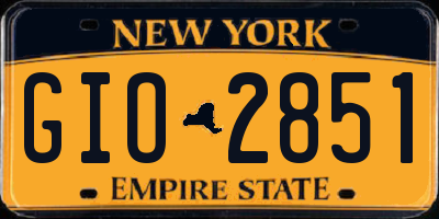 NY license plate GIO2851