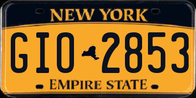 NY license plate GIO2853