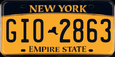 NY license plate GIO2863