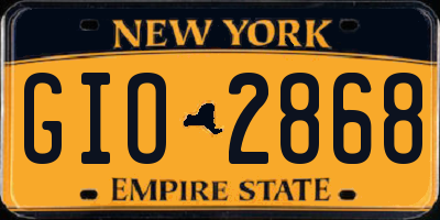 NY license plate GIO2868