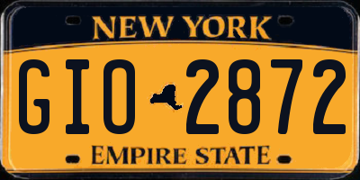 NY license plate GIO2872