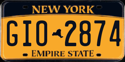NY license plate GIO2874
