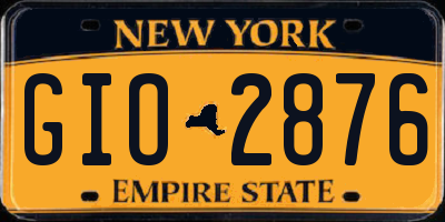 NY license plate GIO2876