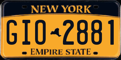 NY license plate GIO2881
