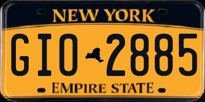 NY license plate GIO2885