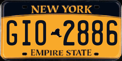NY license plate GIO2886