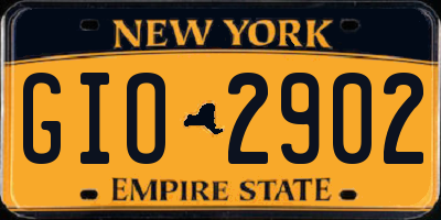 NY license plate GIO2902