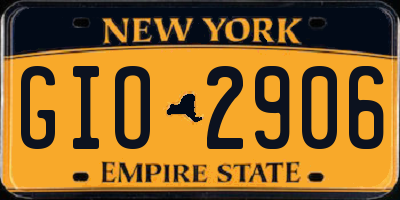 NY license plate GIO2906