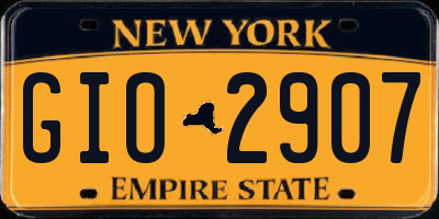 NY license plate GIO2907