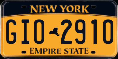 NY license plate GIO2910